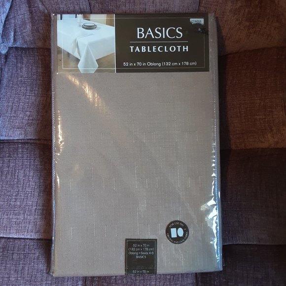 🌞 New! Bed Bath & Beyond Benson Mills Basics Tablecloth Tan / Brown, 52x70" - Picture 2 of 11